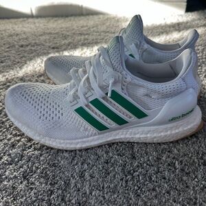 Adidas Ultra Boost White with Green Stripes
